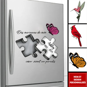 Autocollant Mémoriel Personnalisé avec Papillon, Libellule et Plume du Paradis