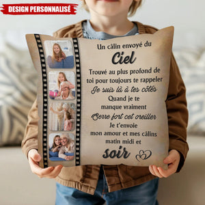 Coussin Personnalisé avec Message du Ciel – Cadeau Réconfortant pour les Êtres Chers