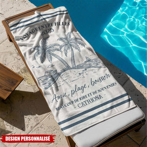 Serviette de Plage Personnalisée – Voyage entre Filles 2025