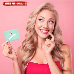 Miroir de Poche Personnalisé avec Initiale Florale – Cadeau Élégant et Pratique