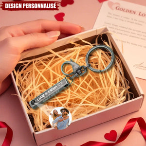 Porte-clés de projection photo personnalisé - Cadeau d’amour inoubliable