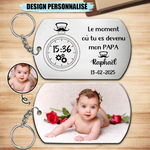 Porte-clés personnalisé avec photo – Le moment où tu es devenu mon papa