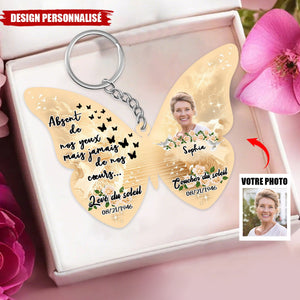 Porte-Clés Papillon Photo Personnalisé — Gardez Vos Êtres Chers Près de Vous