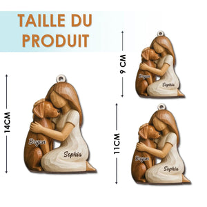 Ornement Noël Personnalisé – Câlin Tendresse avec Votre Chien