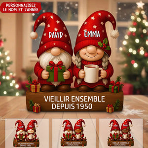 Plaque Couple Personnalisée – Cadeau Noël Unique