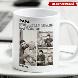 Tasse Personnalisée avec Photos – Papa, L’Homme. Le Mythe. La Légende