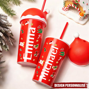 Gobelet de Noël Personnalisé pour Enfant - Cadeau Festif et Unique
