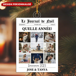 Ornement Journal de Noël Personnalisé – Votre Année en Images