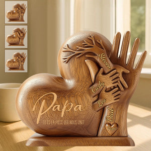 Papa/Maman, tu es la pièce qui nous unit – Plaque personnalisée en forme spéciale pour père/Mère