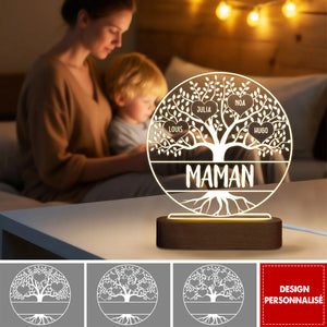 Lampe LED Personnalisée – Arbre de Vie avec Noms Enfants
