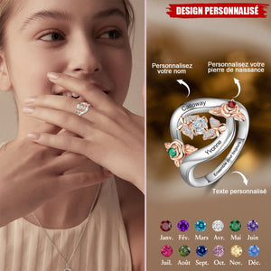 Bague Personnalisée en Forme de Rose – Cadeau Unique pour Elle