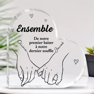 Couple personnalisé personnalisé Plaque acrylique en forme de coeur - cadeau pour mari femme, anniversaire