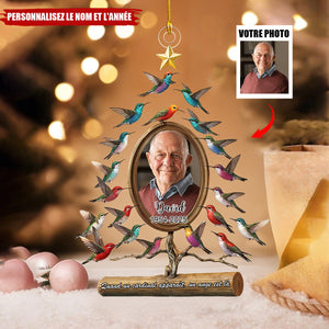 Décoration Commémorative Personnalisée – Arbre à Colibris avec Photo et Année