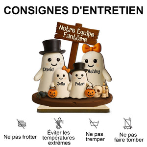 Plaque en Bois Personnalisée – Notre Équipe Fantôme
