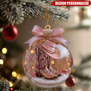 Ornement de Noël Personnalisé Cowgirl Western – Cadeau de Noël pour Cowgirl