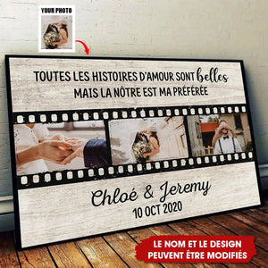 Notre Histoire D'amour - Cadeaux Personalisés Toile Pour Vieux Couple, Saint-Valentin