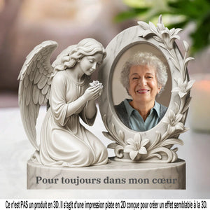 Hommage Éternel – Plaque Commémorative Personnalisée avec Ange et Photo