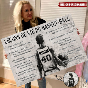 Affiche personnalisée des leçons de vie du basket-ball – Cadeau pour les passionnés de basket-ball