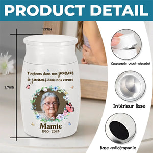 Urne Commémorative Personnalisée avec Photo et Message – En Mémoire d’un Être Cher