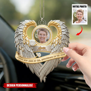 Ornement de Voiture Ange au Ciel - Cadeau Commémoratif avec Photo Personnalisée