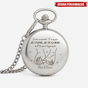 Montre De Poche Personnalisable Pour Couple - Cadeau Romantique pour Lui ou Elle