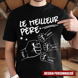 T-shirt personnalisé "Le meilleur papa"– Cadeau unique pour la fête des pères