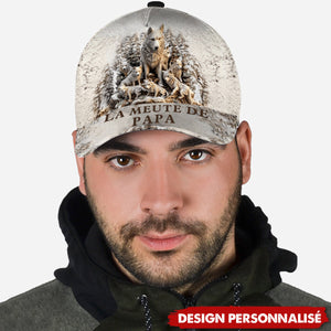 Casquette Personnalisée "La Meute de Papa" – Design Loup Unique