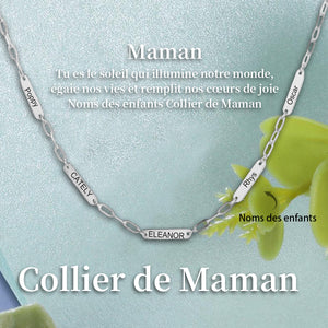 Collier Personnalisé pour Mamie ou Maman – Gravé avec les Prénoms des Enfants/Petits-Enfants