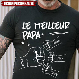 T-shirt personnalisé "Le meilleur papa"– Cadeau unique pour la fête des pères