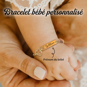 Bracelet Bébé Personnalisé avec Prénom Gravé – Cadeau Naissance Adorable