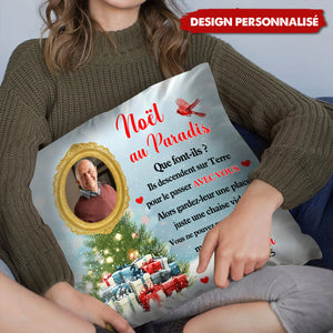 Coussin Commémoratif Personnalisé – Noël au Paradis