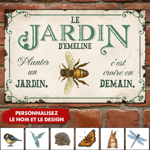 Joie dans le jardin – Outdoor-Pancarte de porte