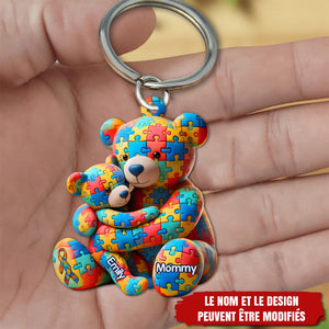 Porte-clés Ours Personnalisé – Sensibilisation à l’Autisme