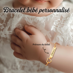 Bracelet Bébé Personnalisé avec Prénom Gravé – Cadeau Naissance Adorable
