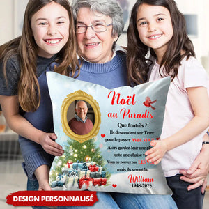Coussin Commémoratif Personnalisé – Noël au Paradis
