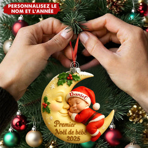Décoration Noël Bébé Dormant sur Lune – Cadeau de Noël Unique