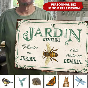 Joie dans le jardin – Outdoor-Pancarte de porte