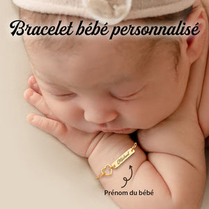 Bracelet Bébé Personnalisé avec Prénom Gravé – Cadeau Naissance Adorable