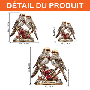 Plaque Personnalisée – Oiseaux de l’Amour pour Anniversaire de Mariage