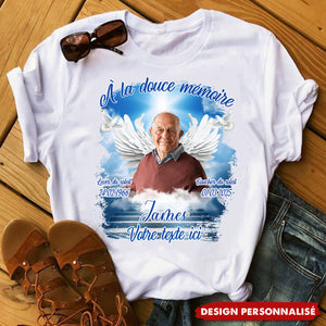 T-shirt Commémoratif Personnalisé avec Photo et Dates – Hommage Émotionnel pour un Être Cher