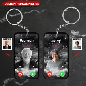 Porte-clés personnalisé L’appel que j’aimerais pouvoir passer – Avec photo et nom