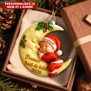 Décoration Noël Bébé Dormant sur Lune – Cadeau de Noël Unique