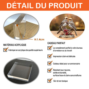 Plaque Personnalisée – Oiseaux de l’Amour pour Anniversaire de Mariage