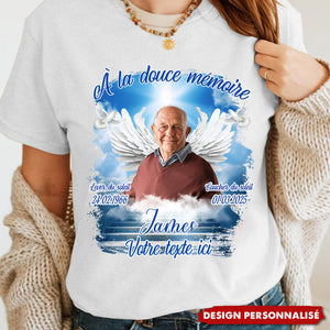 T-shirt Commémoratif Personnalisé avec Photo et Dates – Hommage Émotionnel pour un Être Cher