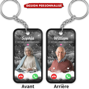 Porte-clés personnalisé L’appel que j’aimerais pouvoir passer – Avec photo et nom