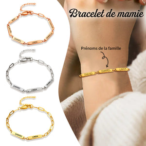 Bracelet Personnalisé avec Prénoms – Cadeau pour Maman ou Mamie