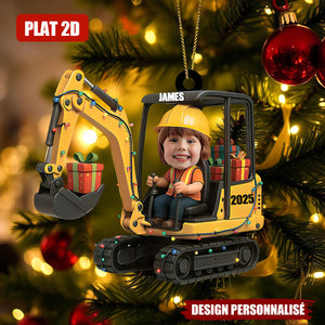 Décoration de Noël Personnalisée – Petit Conducteur de Pelleteuse