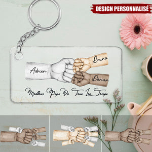 Porte-clés personnalisé “L’équipe de Papa” – Cadeau touchant pour la fête des pères