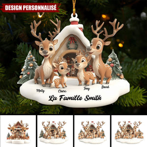 Ornement de Noël Famille Renne – Cadeau Unique et Mignon