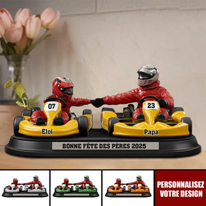 Père et Enfant Passionnés de Course – Plaque Acrylique Personnalisée en Forme Spéciale